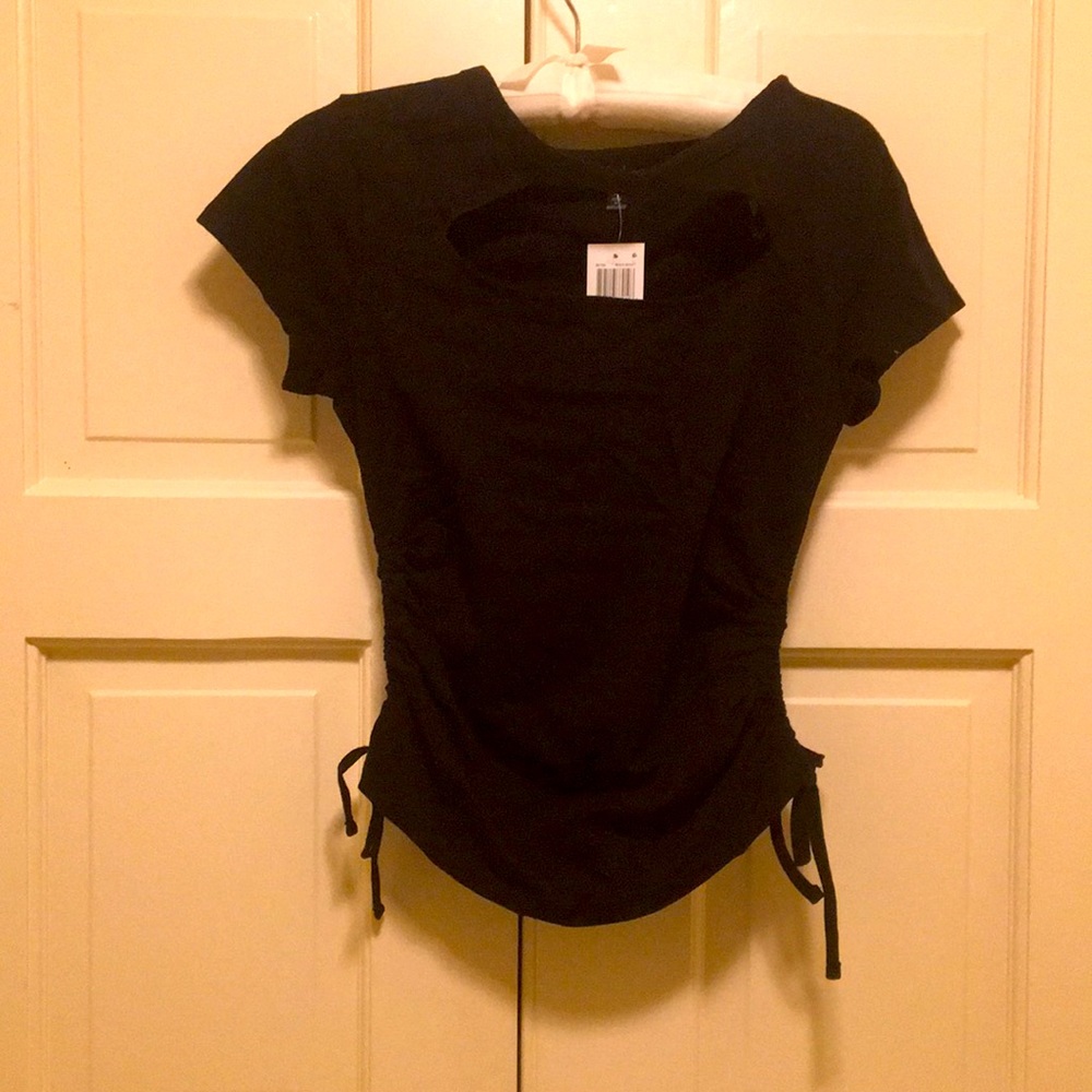 Derek heart rouched top black size med